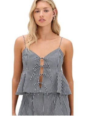 Sea New York black and white gingham crop top woman’s size medium